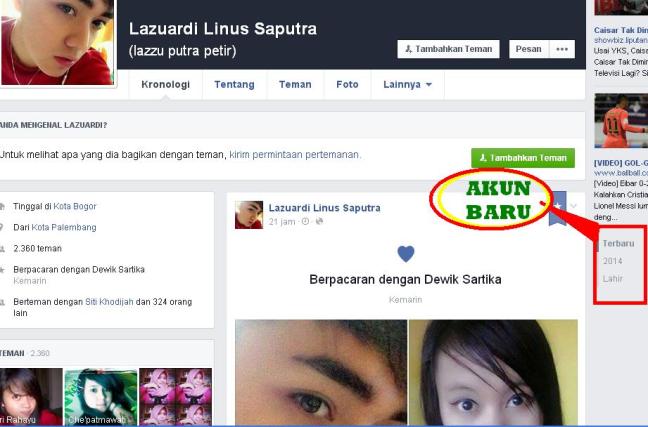 Nama dan poto profil orang yang sama