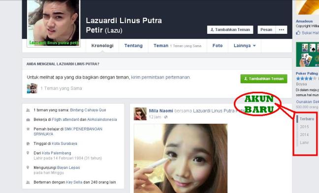 pertama ini, contoh time linenya