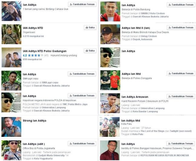 Belum termasuk yang hanya memakai foto dan nama lain