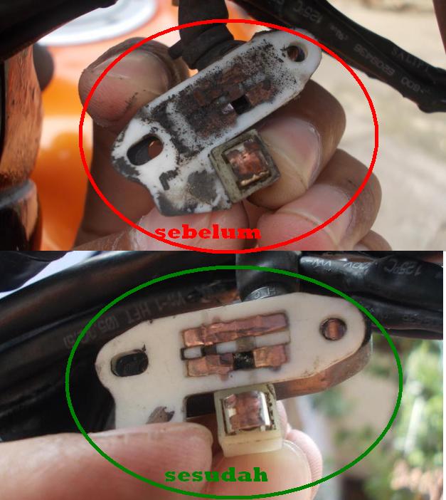 Bongkar, dan perhatikan lidah switch, mudah mental, apalagi malam hari