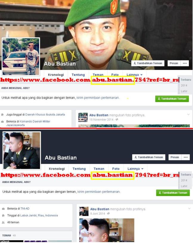 Kedua akun sudah niat dari awal pakai nama Lettu Abu bastian