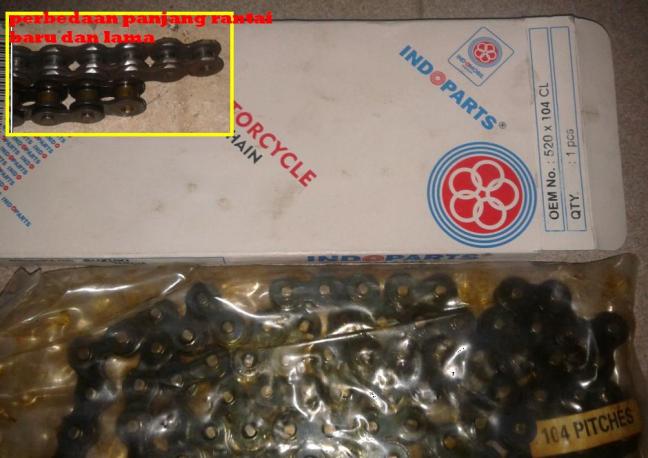 rantai siap pasang, rantai lama nampak masih layak