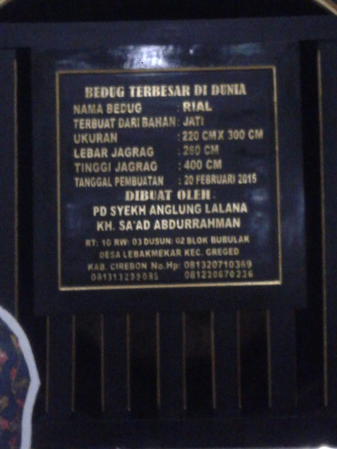 bedug terbesar di masjid Aliando Syarief