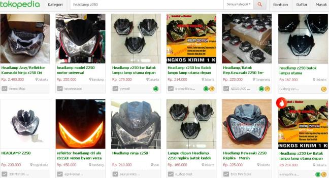 harga headlamp z250
