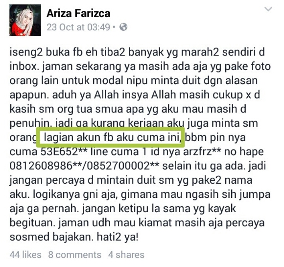 ariza-farizca-dirugikan-penipu-cantik-di-facebook.jpg image
