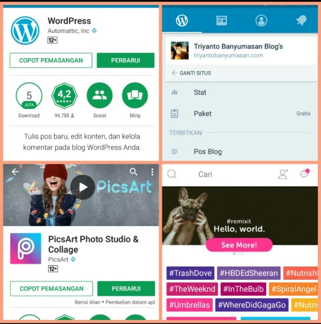 Aplikasi blog dan editing photo di android
